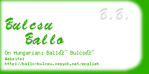 bulcsu ballo business card